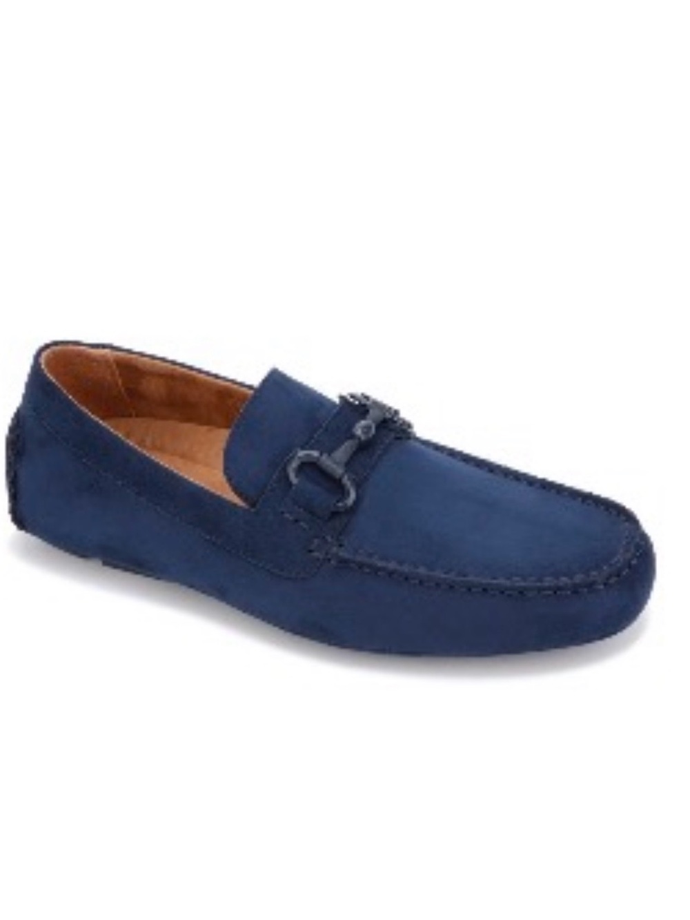 Kenneth Cole Reaction Navy Suede Bit-Trim Loafers